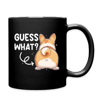 Devinez ce que dit Corgi Butt - Mug uni - noir - Droite