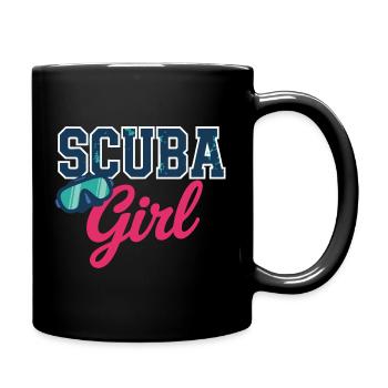 Scuba Girl Diving Design - Full Colour Mug - black - Right