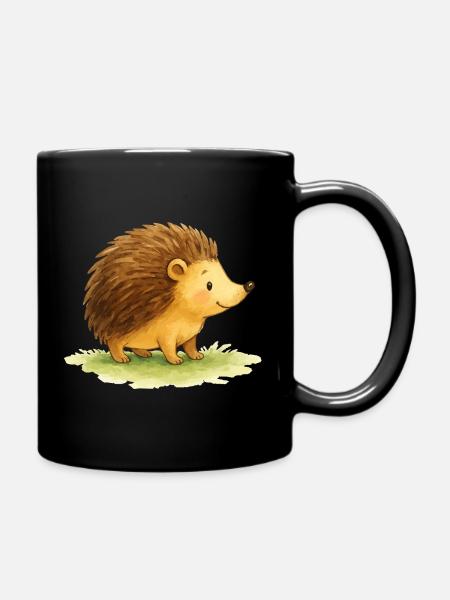 Igel Comic - Tasse einfarbig - Schwarz