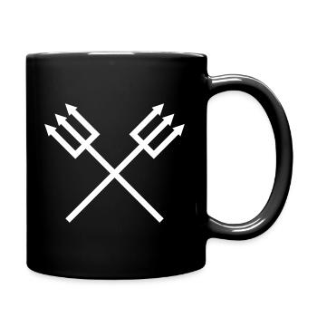 Dreizack - Tasse einfarbig - Schwarz - Rechts
