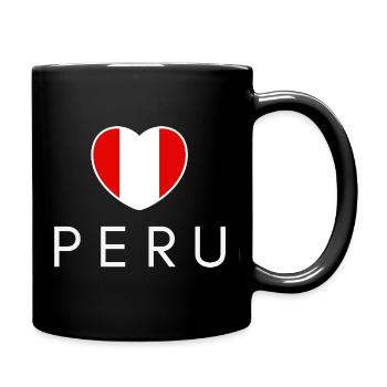 Heart with Peru flag, Peruvian pride - Full Colour Mug - black - Right