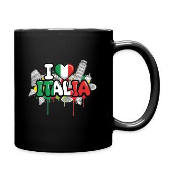 Vibrant Italy flag Love Graffiti Design - Full Colour Mug - black - Right