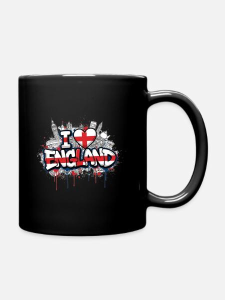 Drapeau de l’Angleterre Love Graffiti Design - Mug uni - noir
