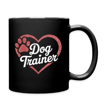Hundetrainer Herz Design - Tasse einfarbig - Schwarz - Rechts