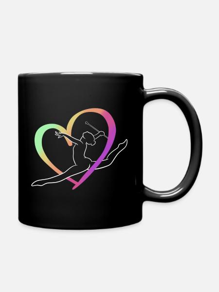 Grand jeté cœur multicolore - Mug uni - noir