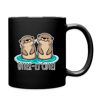 So niedliche Otter! Otter-ly cute otter friends! - Tasse einfarbig - Schwarz - Rechts