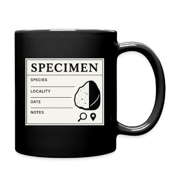 Geological Sample Fossils Collector Label - Full Colour Mug - black - Right