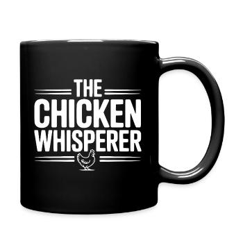 Der Hühnerflüsterer - Tasse einfarbig - Schwarz - Rechts