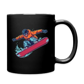 Snowboard Jump Freestyle Winter - Tasse einfarbig - Schwarz - Rechts