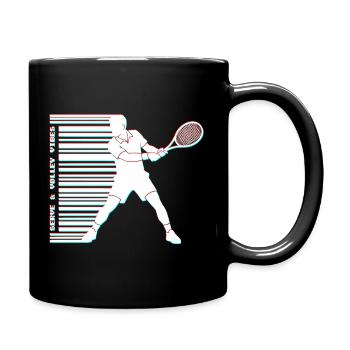 Tennis Glitch Barcode Hoodie Shirt - Tasse einfarbig - Schwarz - Rechts