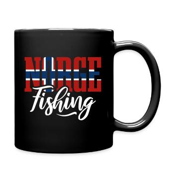 Norge Fishing Flag - Norwegen Angler Geschenk - Tasse einfarbig - Schwarz - Rechts