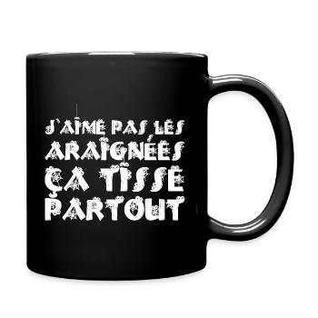 SPINNEN WEBEN ÜBERALL! - Tasse einfarbig - Schwarz - Rechts