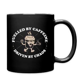 Alimenté par la caféine – Chaos Lover Coffee Saying - Mug uni - noir - Droite