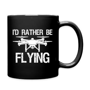 I'd rather be flying - Tasse einfarbig - Schwarz - Rechts
