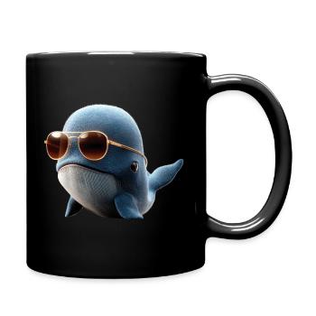Blauwal Wal Blauwale Walgesang Taucher Ozean Wale - Tasse einfarbig - Schwarz - Rechts