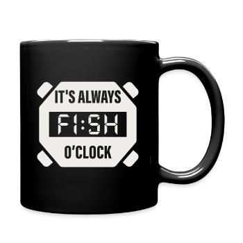 It's Always Fish O'Clock Fishing Design - Full Colour Mug - black - Right