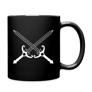 Gekreuzte Klingen Symbol - Tasse einfarbig - Schwarz - Rechts