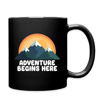 Adventure Mountain Peak Sunset - Full Colour Mug - black - Right
