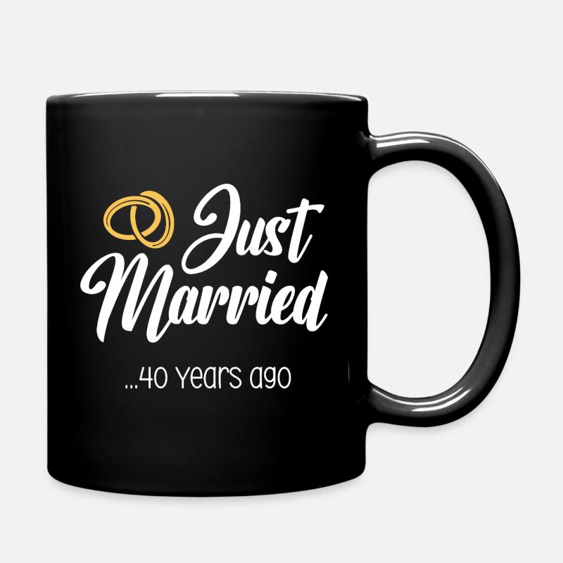 Vient de se marier 40 ans de mariage Anniversaire de mariage - Mug uni - noir