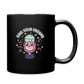 Sing Your Dreams – Magic Kawaii Mic - Full Colour Mug - black - Right