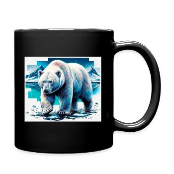 ours blanc - Mug uni - noir - Droite