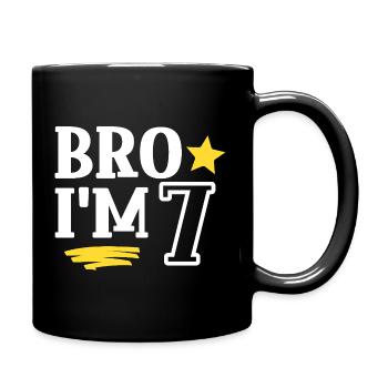 Bro ich bin 7 Jahre Alt Lustig Cool Geburtstag - Full Colour Mug - black - Right