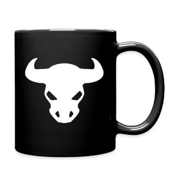 Stier Design – Stierkopf Outfit - Tasse einfarbig - Schwarz - Rechts