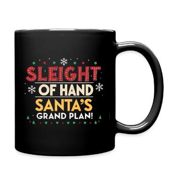 Santa Claus Hand Plan Large - Full Colour Mug - black - Right