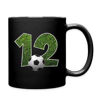 NON. 12 NUMÉRO 12 FOOTBALL 12E ANNIVERSAIRE - Mug uni - noir - Droite