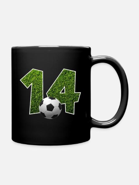 NR. 14 NUMMER 14 FUßBALL 14. GEBURTSTAG - Tasse einfarbig - Schwarz