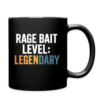 Rage Bait-Level legendär, lustiges Wort - Tasse einfarbig - Schwarz - Rechts