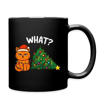 What? Cat Christmas Lights, Cats - Full Colour Mug - black - Right