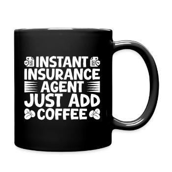 Costume d’agent d’assurance Il suffit d’ajouter du café Medicare - Mug uni - noir - Droite