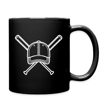 Baseball Illustration Baseballplayer - Full Colour Mug - black - Right