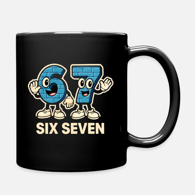 Sechs Sieben Meme Lustig 6 7 Geschenkidee - Tasse einfarbig - Schwarz
