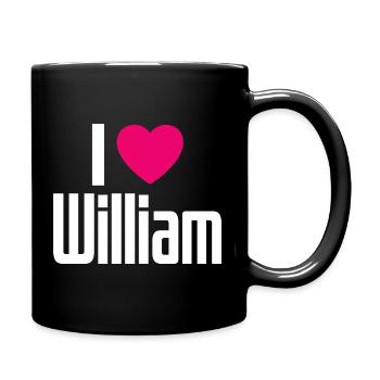 I Love William Pinkes Herz Ich liebe William - Tasse einfarbig - Schwarz - Rechts