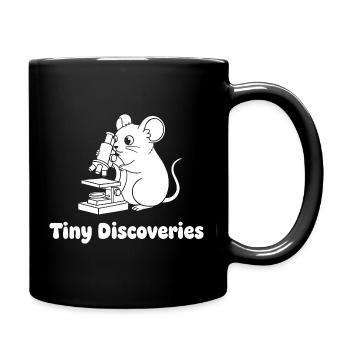 Kleine Entdeckungen: Maus am Mikroskop - Tasse einfarbig - Schwarz - Rechts