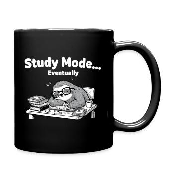 Sleep mode Sloth at the desk - Full Colour Mug - black - Right