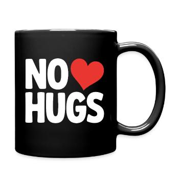 No Hugs Please Keep Your Distance Hug Anti Social - Full Colour Mug - black - Right