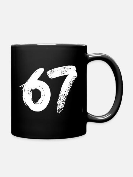 67 Weiße Farbe - Tasse einfarbig - Schwarz