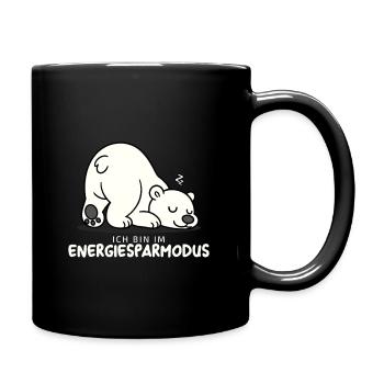 Cute sleeping polar bear in energy saving mode - Full Colour Mug - black - Right