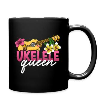 Ukulélé hawaïen Ukulélé Queen Ukulélé - Mug uni - noir - Droite