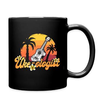 Hawaiian Ukulele Uke Uke-Ologist - Full Colour Mug - black - Right