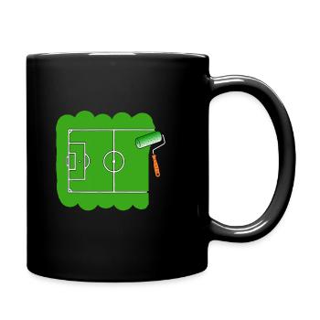 Es rollt.  Für Fußballer. Für Maler.  - Tasse einfarbig - Schwarz - Rechts