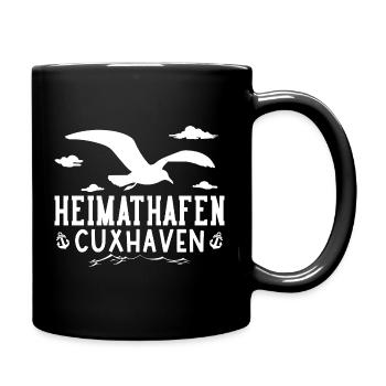 Nordsee Urlaub CUXHAVEN HEIMATHAFEN Lustiges - Tasse einfarbig - Schwarz - Rechts