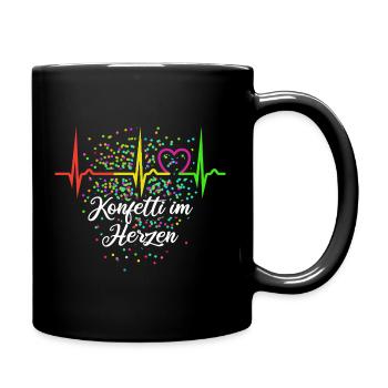 Confetti in the Heart - Carnival in the Blood - Cologne - Full Colour Mug - black - Right