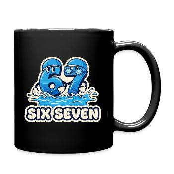 67 Meme Sechs Sieben Schwimmen Lustig Geschenk - Tasse einfarbig - Schwarz - Rechts