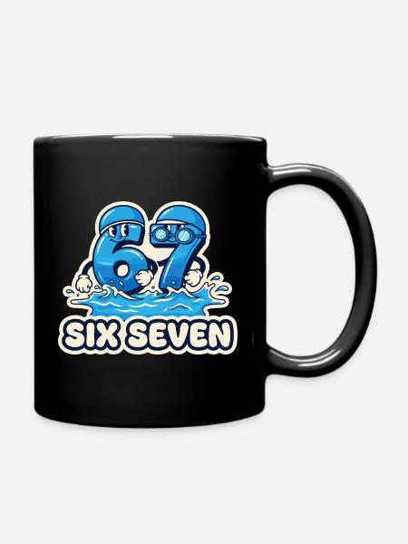 67 Meme Sechs Sieben Schwimmen Lustig Geschenk - Tasse einfarbig - Schwarz