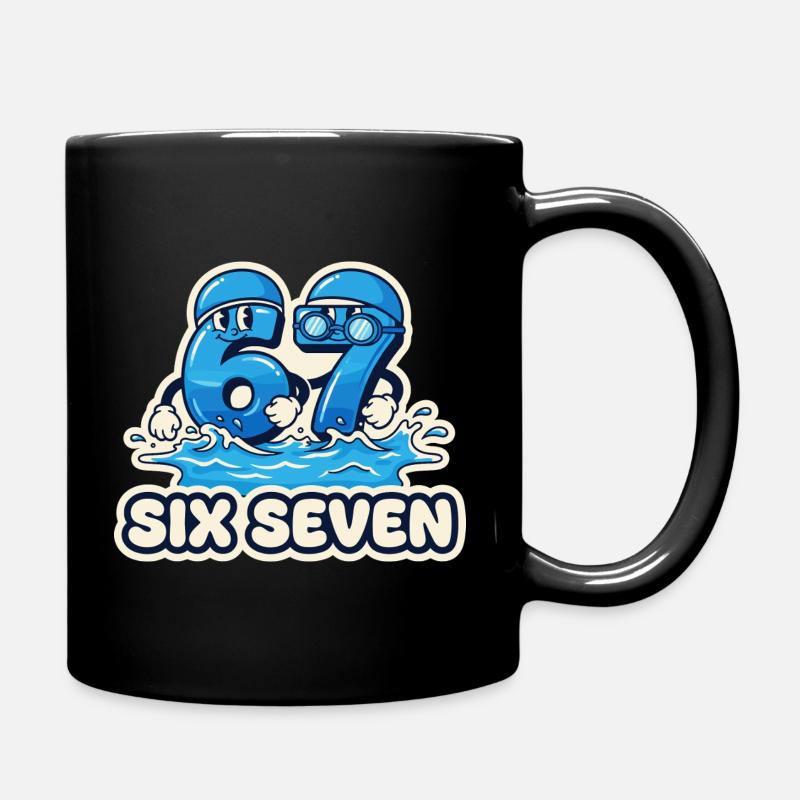 67 Meme Sechs Sieben Schwimmen Lustig Geschenk - Tasse einfarbig - Schwarz