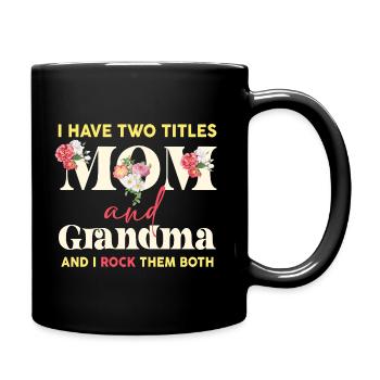 Maman et Grand-mère Duo Floral Rock - Mug uni - noir - Droite